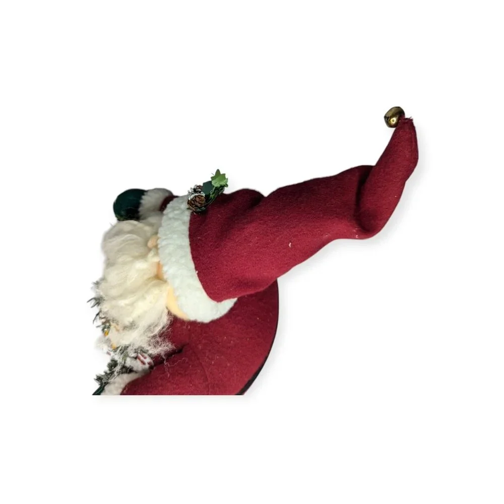 Good Health Ind Free Standing Plush Santa Claus w/ Festive Evergreen Garland